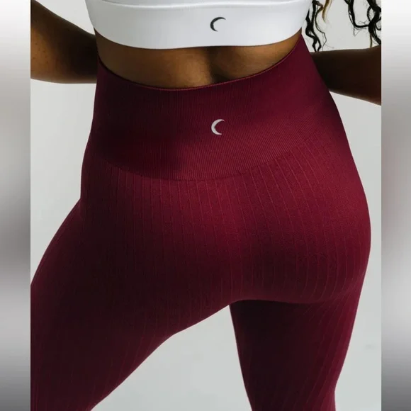 Zyia Scarlet Ribbed Seamless Leggings 7/8 24” Sz L - Picture 2 of 11